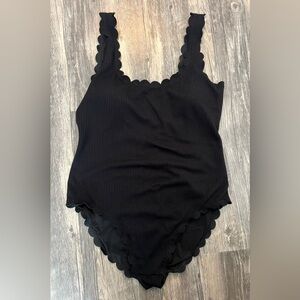 Aerie Black Scallop One Piece Swimsuit XL